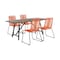 Armen Living Koala and Shasta 5 Piece Outdoor Patio Dining Set in Light Eucalyptus Wood and Tangerine Rope 840254336414 - alternate 1